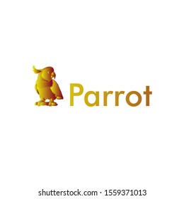 Golden Parrot Bird Logo icon for Pet Community 
