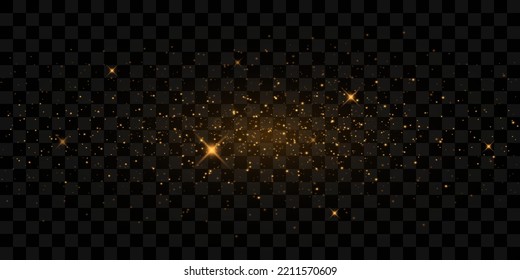 
Golden particles abstract background with glittering golden dust star floor particles. Beautiful futuristic sparkling in space on a black background.