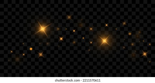 
Partículas doradas abstractas del fondo con partículas brillantes de la estrella del polvo dorado. Hermoso chispeante futurista en el espacio sobre un fondo negro.