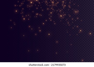 golden particles. light effect. Gold dust. background decoration.Christmas dust.