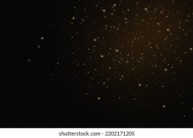 golden particles. light effect. Gold dust. background decoration.Christmas dust.