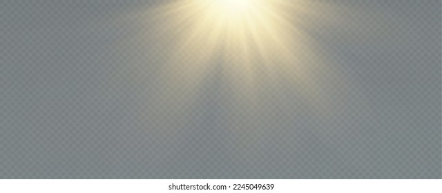 Golden particles of light. Golden light. Light flare.Stars isolated on transparent background.