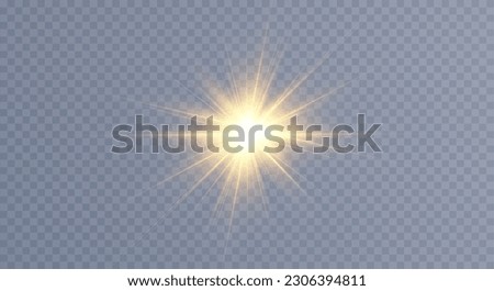 Golden particles of light. Golden light. Light flare.Stars isolated on transparent background.
