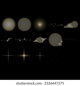 Golden particles sparkling in the dark abstract luxury