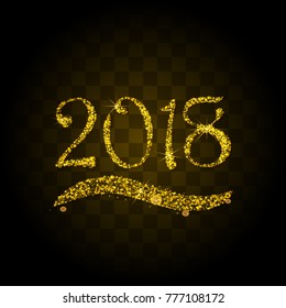 golden particles wave in form of 2018