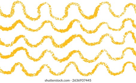 Golden pasta seamless pattern. Vector repeat crayon wave, chalk horizontal lines. Hand draw texture print. Vector ktchen decor. Art vintage fabric wallpaper on white backdrop