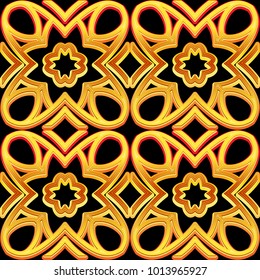 Golden pattern with arabic ornament. Texture for textile or fabric design. Luxury style.