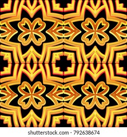 Golden pattern with arabic ornament. Texture for textile or fabric design. Luxury style.