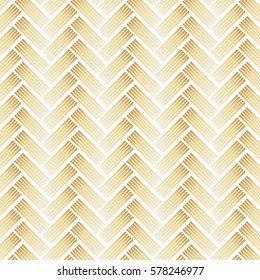 Golden Pattern with Chevron on White Background. Vector Illustration.