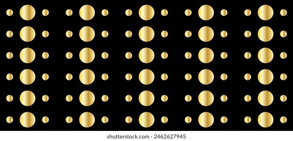 golden pattern of circles of different sizes