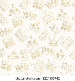 Golden pattern with crown and tiara.