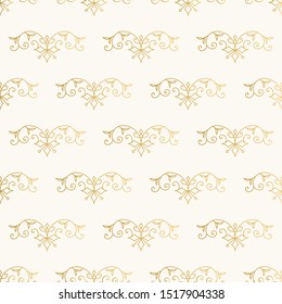 Golden pattern with elegant flourish design elements. Vector illustration.