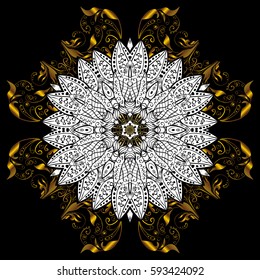 And golden pattern. Elegant vector classic pattern. Abstract background with repeating elements.