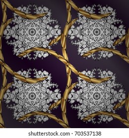And golden pattern. Elegant vector classic pattern. Abstract background with repeating elements.