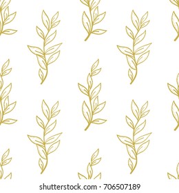 golden pattern with eucalyptus leaves  for greek wedding
