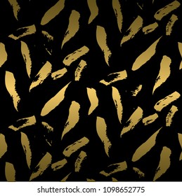 Golden pattern with hand drawn ink stains. Abstract vector illustration for poster design, flyer, greeting card, invitation, banner, web design. Gold and black.
