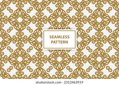 golden pattern. Luxury ornamental seamless ornament in traditional arabian, moroccan, turkish style. Gold abstract floral mosaic background texture. Modern minimal label. Premium design