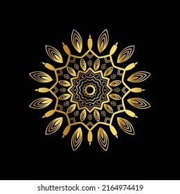Golden pattern mandala design luxury ornamental mandala background design in gold color
