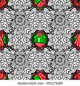 Golden pattern on a background with white elements. Ornate decoration. Vector vintage baroque floral seamless pattern in white. Luxury, royal and Victorian concept.