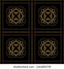 Golden pattern on black background. Vector illustration for retro design.
Gold abstract wallpaper