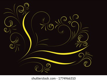 Golden pattern on a black background.