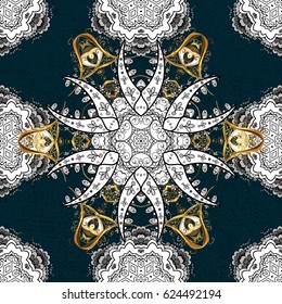 Golden pattern on blue background 