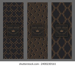Golden pattern on a dark background. Premium luxury template for covers, interior, packaging and creative idea