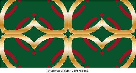 patrón dorado en un fondo verde. Resumen de textura vintage decorativa. Ilustración para el diseño. patrón geométrico sin costuras. La imagen de fondo. 