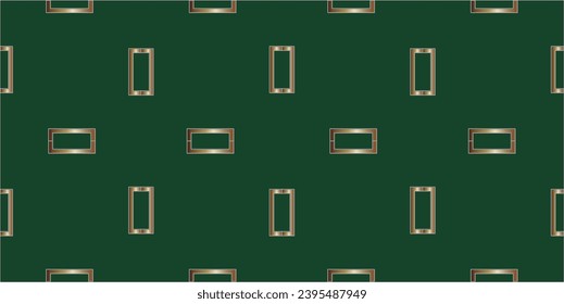 golden pattern on a green background.Abstract classic golden pattern. Graphic modern pattern. Simple lattice graphic design