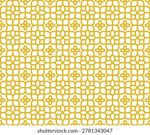Golden pattern repeats across a clean, seamless background. Soft, warm tones create a calming, elegant feel. Perfect for design, packaging, or branding projects. Arabic or islamic style.