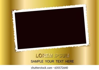 Golden pattern retro photo frame vector design