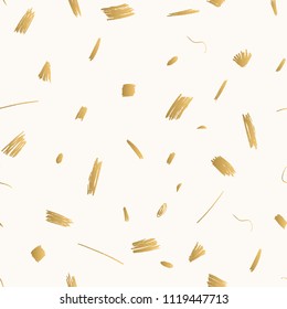 Golden pattern with sparkle scratches and scribbles. Creative abstract design.