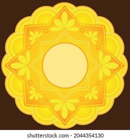 Golden pattern stacked flower pattern