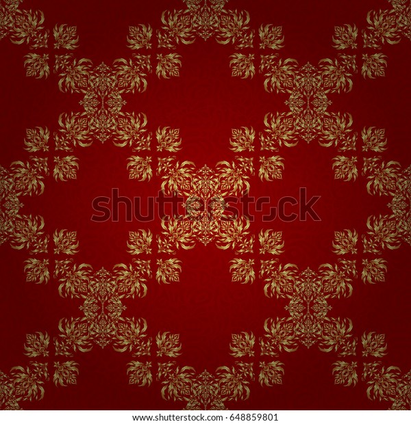 Golden\
pattern thai silk style vector design for print, fabric or textile.\
Line thai seamless pattern golden on a red backdrop. Traditional\
Thailand golden background and texture with\
grid.