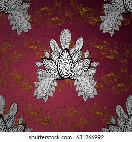 Golden pattern. Vector oriental ornament. Pattern on pink background with golden elements.