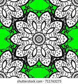 Golden pattern. Vector oriental ornament. Golden pattern on green background with golden elements.