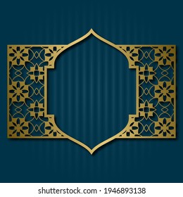 Golden gemusterte Rahmen für Vintage-Verpackungen oder Etikettendesign im orientalischen Stil.