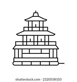 vector de icono de línea de pabellón dorado. señal del pabellón dorado. símbolo de contorno aislado ilustración negra