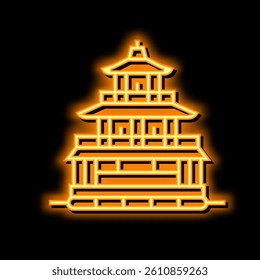 golden pavilion neon light sign vector. golden pavilion illustration