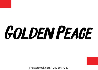  Golden Peace  Cursive Typography Text Lettering