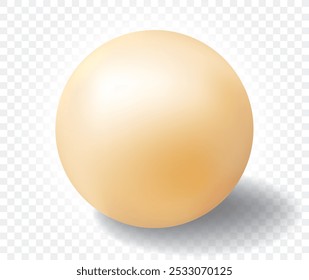 golden pearl with transparent shadow, vector illustration