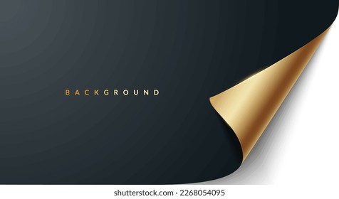 Golden Peeled Corner On Black White Background