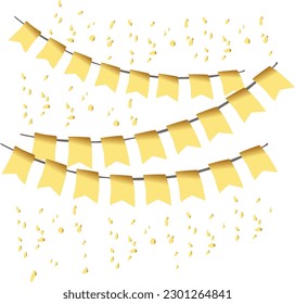 Golden pennant background with gold effect for event vector