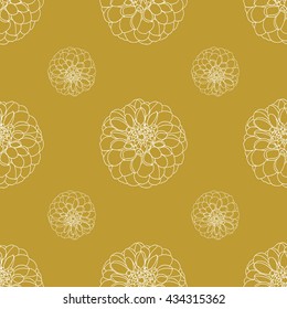 Golden peony decor seamless pattern. Vector illustration for your design