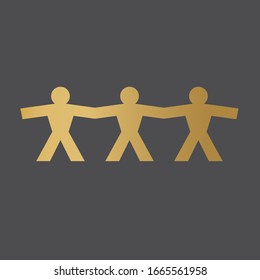 golden people, teamwork concept- vector illustration