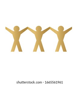 golden people, teamwork concept- vector illustration