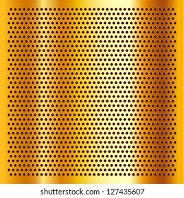 Golden perforated sheet, vector illustration