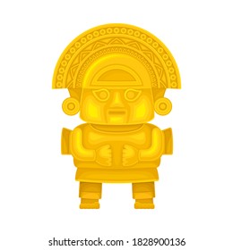 Golden Peruvian Totem or Idol Vector Illustration