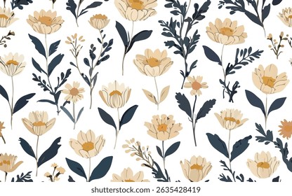 Golden Petal Harmony Illustrator Artwork