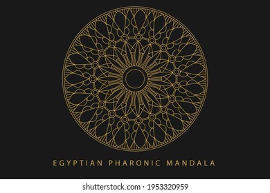 Golden Pharaonic Egyptian mandala color